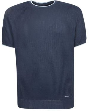 Prada Short-Sleeved Crewneck Jumper - Blue