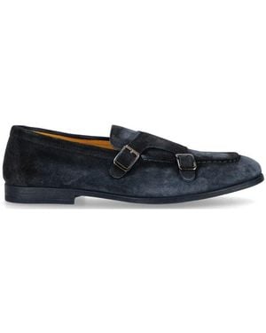 Doucal's Buckle Detailed Slip-On Monk Shoes - Black