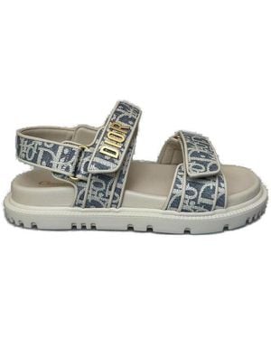 Dior Dioract Logo Plaque Double-Strap Sandals - Blue