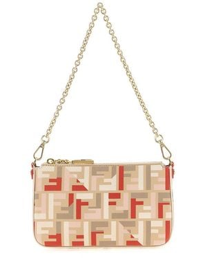 Fendi Baguette Ff Printed Pouch - Pink