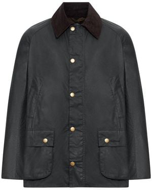 Barbour Ashby Waxed Button-Up Jacket - Black