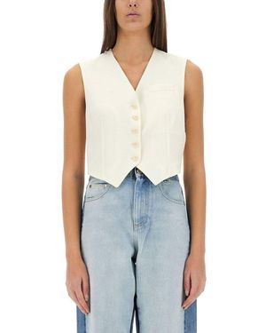 Stella McCartney Tailored Short Vest With Deep V-Neckline - Blue