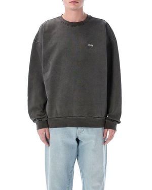 Obey Pigment Dyed Crewneck Jumper - Grey