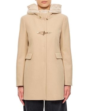 Fay Long-sleeved Hooded Coat - Natural