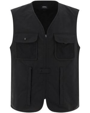 A.P.C. "Alban" Vest Jacket - Black