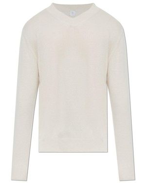 Eleventy V-Neck Knit Jumper - White