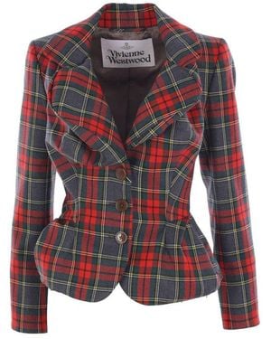 Vivienne Westwood Single-Breasted Checkd Jacket - Red