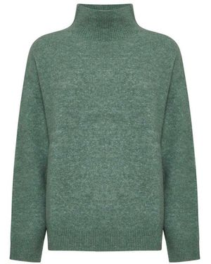 Alysi High-Neck Knitted Jumper - Green