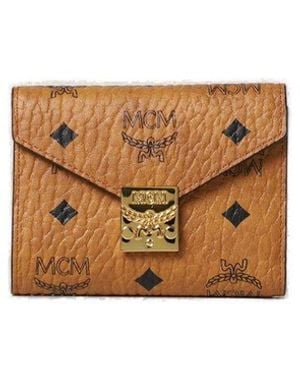 MCM Logo Printed Wallet - Brown