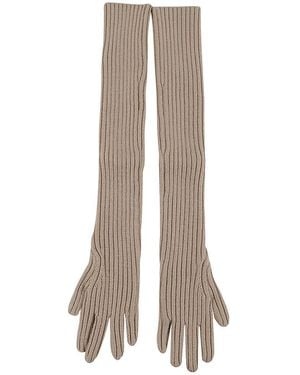 Dries Van Noten Full Finger Knitted Gloves - White