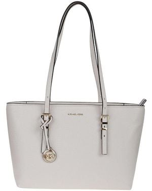 Michael Kors Michael Quinn Medium Pebbled Leather Tote Bag - White