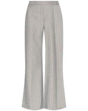 Munthe Tailored Pinstripe Wide-Leg Pants - Gray