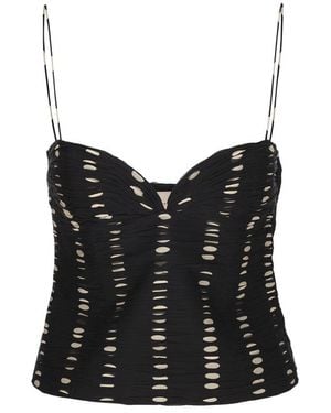 Valentino Dot Printed Sleeveless Top - Black