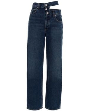 Agolde Cut-Out Straight Leg Jeans - Blue