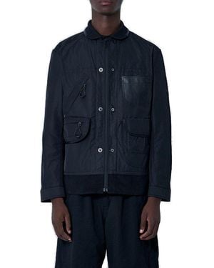 Junya Watanabe Oakley Zipped Laminated Jacket - Blue