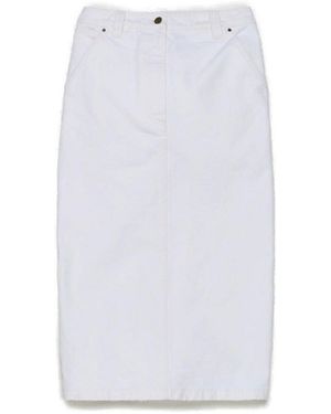 Prada Logo-Patch Pencil Skirt - White