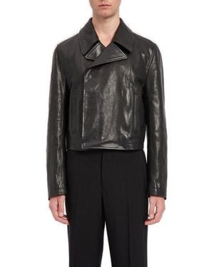 Ann Demeulemeester Albin Zip-Up Leather Jacket - Black