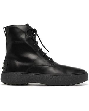 Tod's Montone Lace-Up Ankle Boots - Black