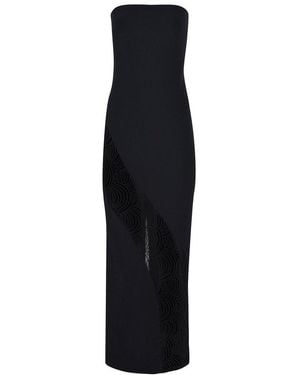 ROTATE BIRGER CHRISTENSEN Rear Slit Tube Maxi Dress - Black