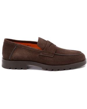 Santoni Rock Slip-On Penny Loafers - Brown
