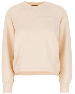 BOSS Logo-Embroidered Crewneck Sweatshirt - White