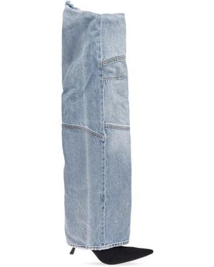 Balenciaga Denim Heeled Boots 'New Flex' - Blue