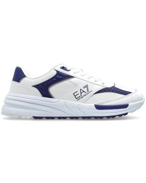 EA7 Logo Embossed Sports Shoes - White