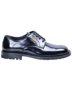 Moschino Logo-Plaque Lace-Up Shoes - White