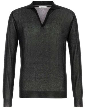 GIMAGUAS Jason Long Sleeve Polo Shirt - Black