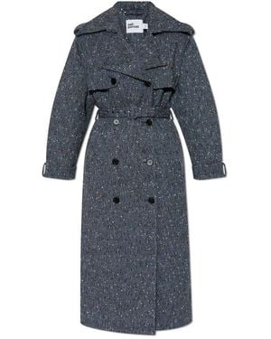Self-Portrait Double-Breasted Coat - Blue