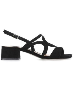 Julie Dee Strappy Block Heel Sandal - Black