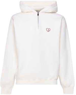 Dior Zip Detailed Long-Sleeved Hoodie - White