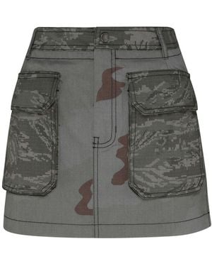 Marine Serre Regenerated Camouflage Pocket Miniskirt - Grey