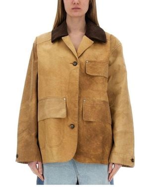 Stella McCartney Corduroy Collar Aged Jacket - Brown