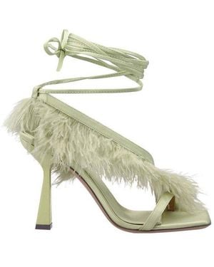Sebastian Milano Feather Tie Sandals - Metallic
