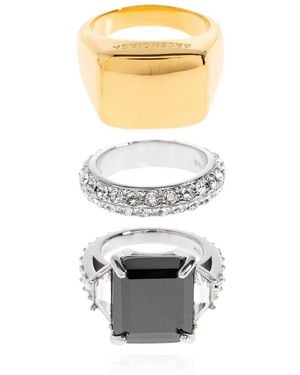 Balenciaga Set Of Three Rings Mini Evening Ring Set - White