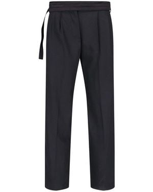 Eudon Choi Pleated Wide Leg Trousers - Blue