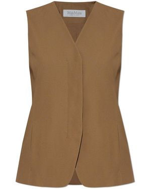 【関税＆送料込み】Max Mara Reno Single-Breasted Vest Max Mara - Reno single-breasted vest brown - The Corner