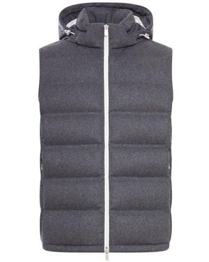 Brunello Cucinelli Hooded Padded Vest - Grey