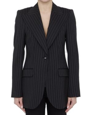 Dolce & Gabbana Pinstripe Jacket - Black