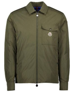 Moncler Vigeon Collared Zip-up Jacket - Green