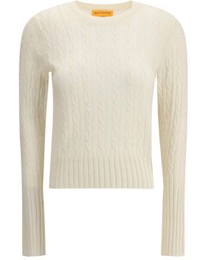 Guest In Residence Tory Burch Cable Knit Pullover - White