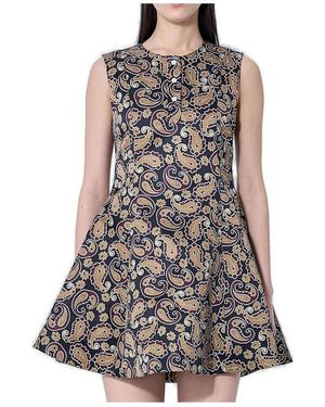 JW Anderson Paisley' Print Circle-Skirt Dress - Brown