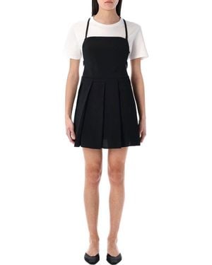 Low Classic Pleated Short Dress - Black