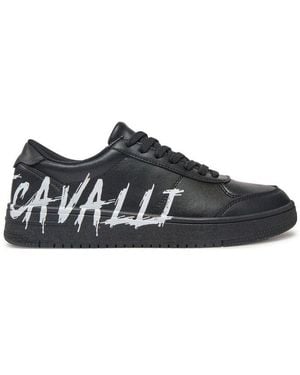 Just Cavalli Logo-Printed Lace-Up Sneakers - Black