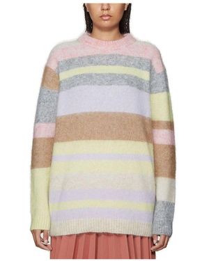 Acne Studios Striped Knitted Oversized Jumper - Grey