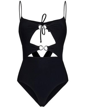 Nensi Dojaka Ring-Embellished Rear Tie Fastened Swimsuit - Black