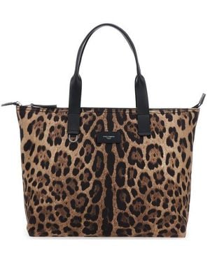 Dolce & Gabbana Leopard Printed Tote Bag - Brown