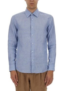 BOSS Button-Up Slim Fit Shirt - Blue