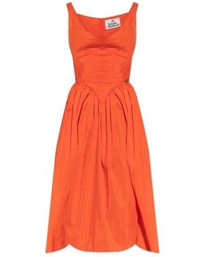 Vivienne Westwood Orb Embroidered Sleeveless Midi Dress